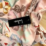 Lulus NWT  Floral Midi Dress Square Neck Back Tie Cutout Pink Tropical Size S Photo 3