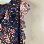 Madewell  Womens Size Small Lily Ruffle Dress Sea Floral Boho Peasant Knee Length Photo 3