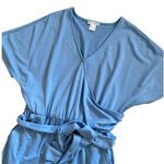 Venus Jogger Jumpsuit w Pockets MEDIUM Blue Belted V-Neck Surplice Dolman Casual Photo 1