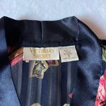 Victoria's Secret Vintage  Gold Label Satin Stripes Pajamas Top Floral Semi-Sheer Photo 3