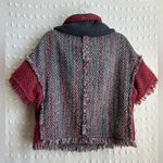 Tory Burch Wool Blend Tweed Color Block Turtle Neck Short Sleeve Sweater Sz S Photo 1