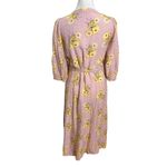 Madewell Linen Ruffle Cuff Wrap Midi Dress Women’s Size Small Dutch Dandelions Photo 6