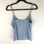 Abound  Womens Crop Top Cami Ribbed Stretch Lace Trim Blue Size M Photo 1