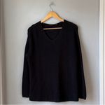 Jenni Kayne  V Neck Cotton Cabin Sweater Black Photo 3