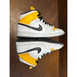 Nike  Air Jordan 1 Mid Perforated White University Gold Sneaker Women 9 Colorful Photo 3