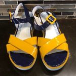 Carnaby London Power patent sandals lakers Yellow Purple Women’s Size 5.5 36 Photo 2