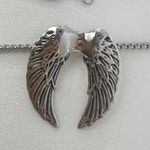 Angel Wings Pendant Necklace for Men Women Streetwear Punk Hip Hop Unisex Style Silver Photo 2