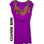 Gianni Bini 𝅺 Embellished Beaded Deep-V Elastic Waist Dress Size Small Photo 1