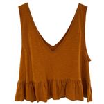 Wild Fable  Peplum Burnt Orange Ruffle Crop Top Photo 0