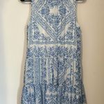 Calvin Klein Summer dress, tea length, beautiful blue on white patter. Photo 0