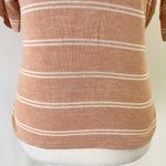 Lumière New Tie Back Ruffle Hem Short Sleeve Top Striped Knit Amber Photo 4