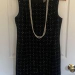 Ann Taylor Black Tweed Midi Dress Photo 0