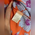 Everly  Orange Baby Blue Spring Poppy Floral All Over Print Blouse Size Small Photo 8