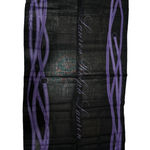 RALPH LAUREN Lightweight 100% Wool Scarf Equestrian Purple‎ Black 25 x 64” A13 Photo 0