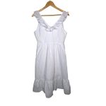 Vineyard Vines for Target White Seersucker Ruffle V Neck Midi Dress Size Medium Photo 4