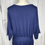 SHOP BASIC USA Tunic Top Boutique Tie Front Short Sleeve Sz S Blue Knit Photo 8