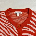 Charter Club Zebra Print Knit Button Up Cardigan Size X-Small Colorful Animal Photo 2