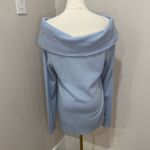 Antonio Melani  Blue Cashmere Off Shoulder Sweater Medium Photo 2