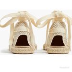 J.Crew NWT  D'Orsay lace-up espadrilles Ivory 7 Photo 3