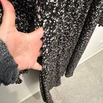 Calista Ditsy Printed Smocked Top Midi Dress Women sz Medium black white floral Photo 8