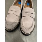 House of Harlow 1960 7.5 Gunner Light Taupe Suede Leather Chunky Penny Loafers Gray Photo 3