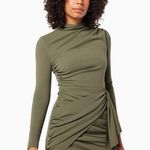Elliatt  Entertain Mini Long Sleeve Dress Olive Photo 2