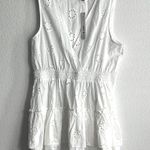 AQUA Eyelet Tiered Swim Cover-Up Dress in Ivory/White Size XL NWT Photo 3