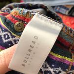 Bullhead Denim Co . High Rise Short Light Wash Denim Distressed Tribal Print Sz 9 Photo 7