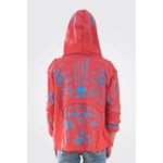 CAITE Sia Jacket Tampa Bay Coral Embroidered Hooded Open Front Cardigan Small Red Photo 1