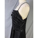 Taboo Vintage Y2K  Black Ruched Glitter Mesh Party Prom Dance Dress 12/14 Photo 13