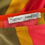 ZARA sz M Short sleeve V neck midi stripe shift dress Photo 7