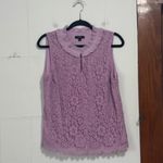 J.‎ CREW Lace Ruffle Neck Top Lilac Purple Large Photo 1