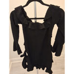 Arden B. Size M Black 3/4 Sleeve Womens Ruffled Blouse NEW Size M Photo 5