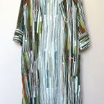 Peck & Peck  Open Front Duster Womens Large Linen Blend Multi Color NWT Photo 0