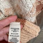 Free People  Cozy Cabin Chunky Knit Boho Ivory Peach Cardigan Sweater Oversized X Photo 6