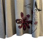 Desigual Women's Floral Embroidered Embellished Flare Skirt Purple Black Size L Photo 5