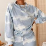 Princess Polly Blue Two Piece Tie Dye Lounge Set Sweat Photo 0