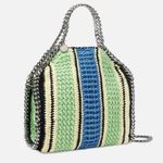Stella McCartney NEW | Falabella Striped Cotton Crochet Tote Bag in Green/Blue Photo 1