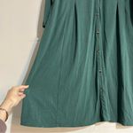 J. Jill Button Front Pleated Jersey Knit Long Sleeve Midi Dress Teal XL Tall Green Photo 4