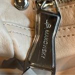 B Makowsky B.Makowsky Leather Bucket Handbag - Bone/Cream Green Inside Silver Hardw… Photo 5