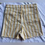 Pilcro by Anthropologie Yellow and Cream Striped High Waist Shorts 30 Photo 4