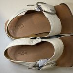 UGG  April Espadrille Wedge Platform Sandals Off White Leather Buckle 10 Photo 5