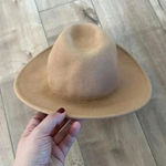 Free People Wide Brim Fedora Hat Camel Tan 100% Wool Sz OS Photo 1