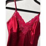 Victoria's Secret  Red Satin Lace Trim Camisole Nightgown Slip Photo 6