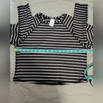 Kona Sol NWT  Women's Striped Crop Long Sleeve SPF 50+ Medium Black/White Photo 2