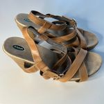 Dr. Scholls  Band Sandals Tan Natural Leather 4.5 " HEELS Sz 10 Med Photo 5