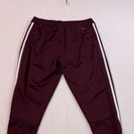 Adidas  Maroon Track Pants with White Stripes Photo 5