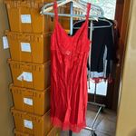 Soma NWT  SENSUOUS 100% Silk Lace Red Chemise Size Large Photo 3