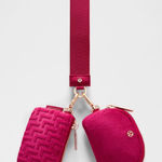 Lululemon Dual Pouch Wristlet L Monogram Velvet in Berry Rumble Photo 0