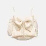 ZARA  Chic Cream Bow Top Photo 4